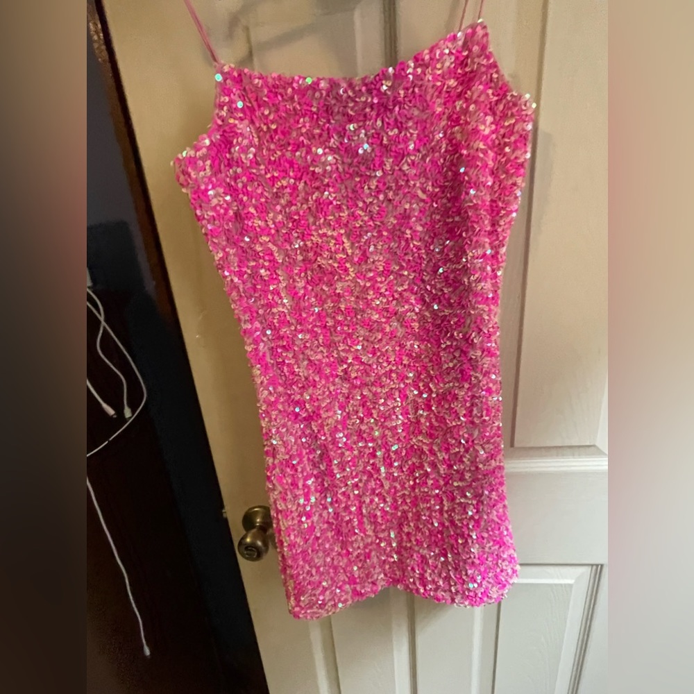 Hot pink cocktail dress, size medium, never worn